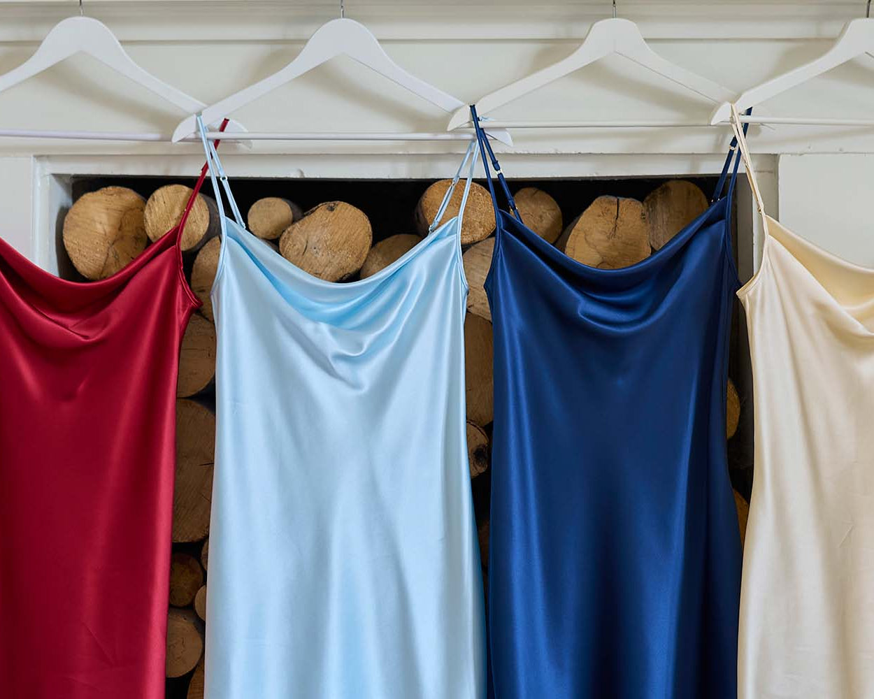 Silk cowl neck slips