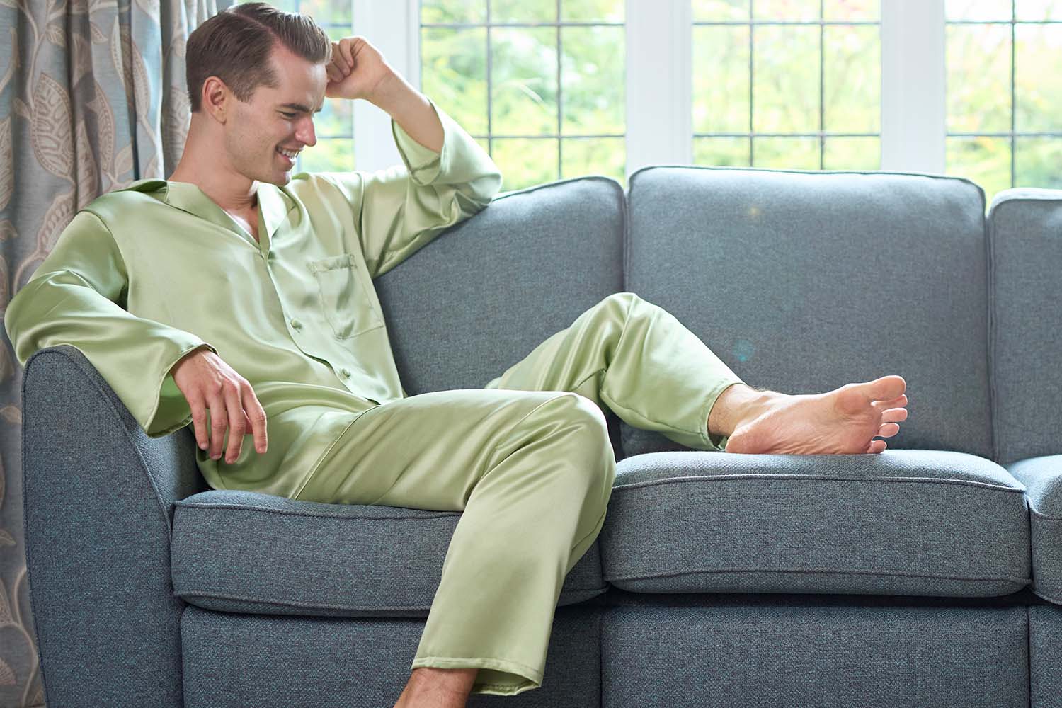 Mens 2024 silk pyjamas