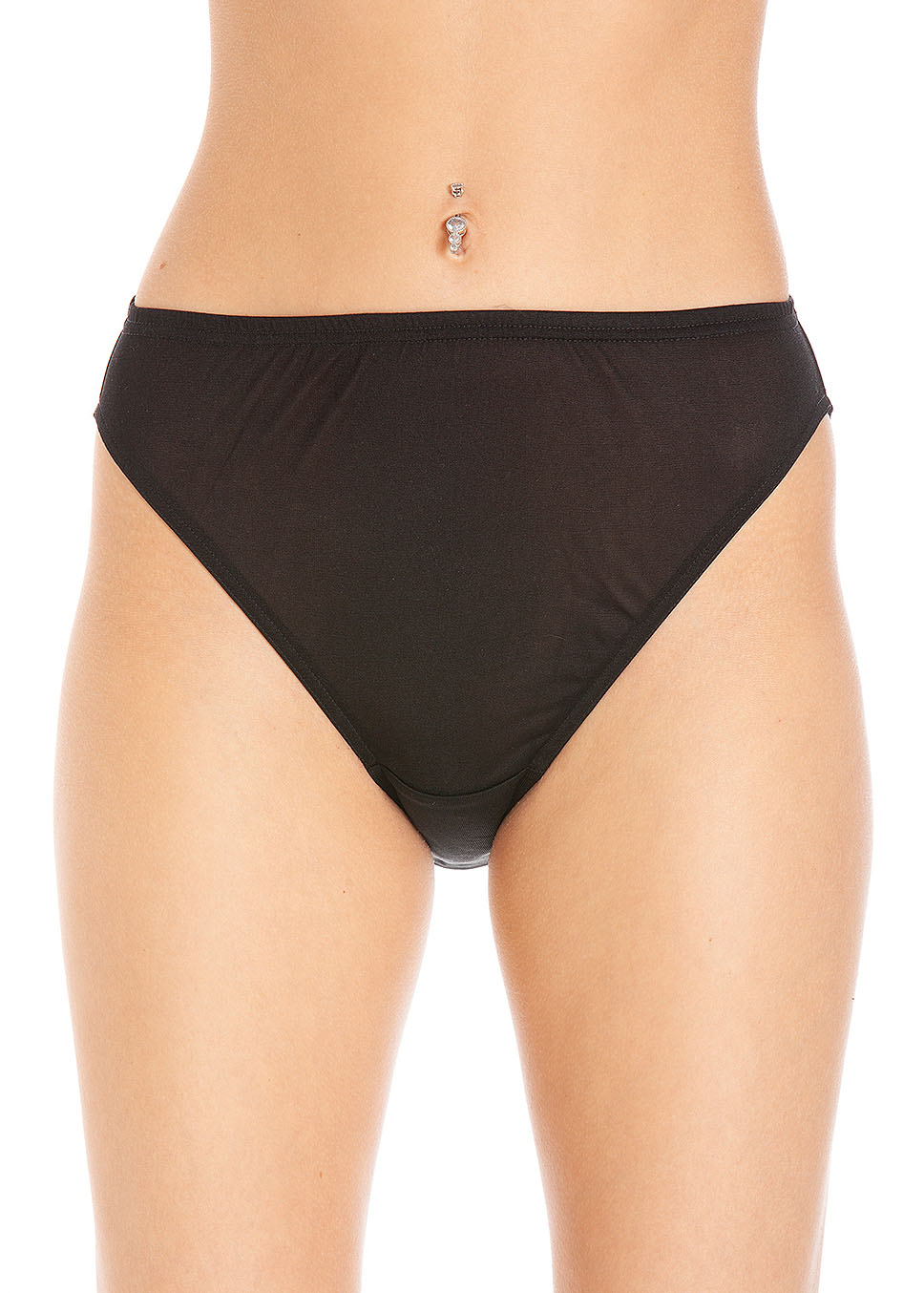 Black silk jersey brief