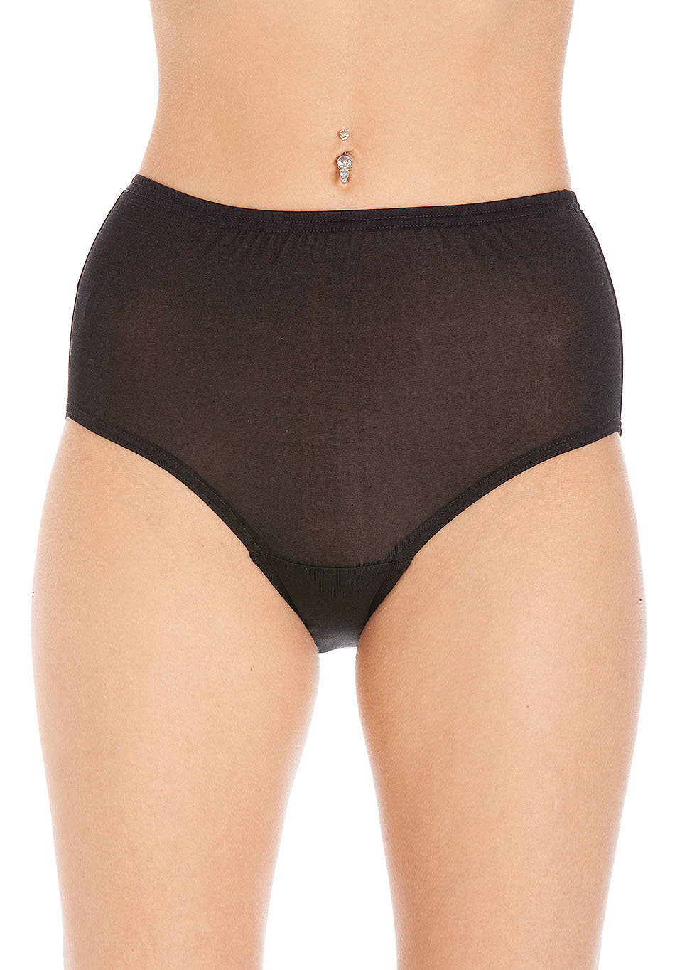 Black silk jersey brief