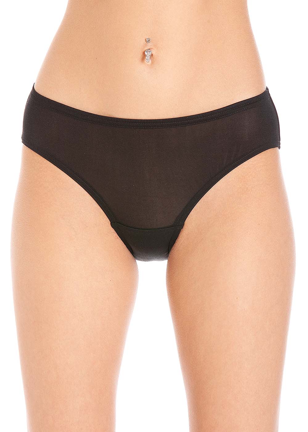 Black silk jersey brief