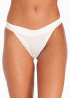 Ivory stretch silk thong
