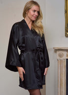 Black silk kimono