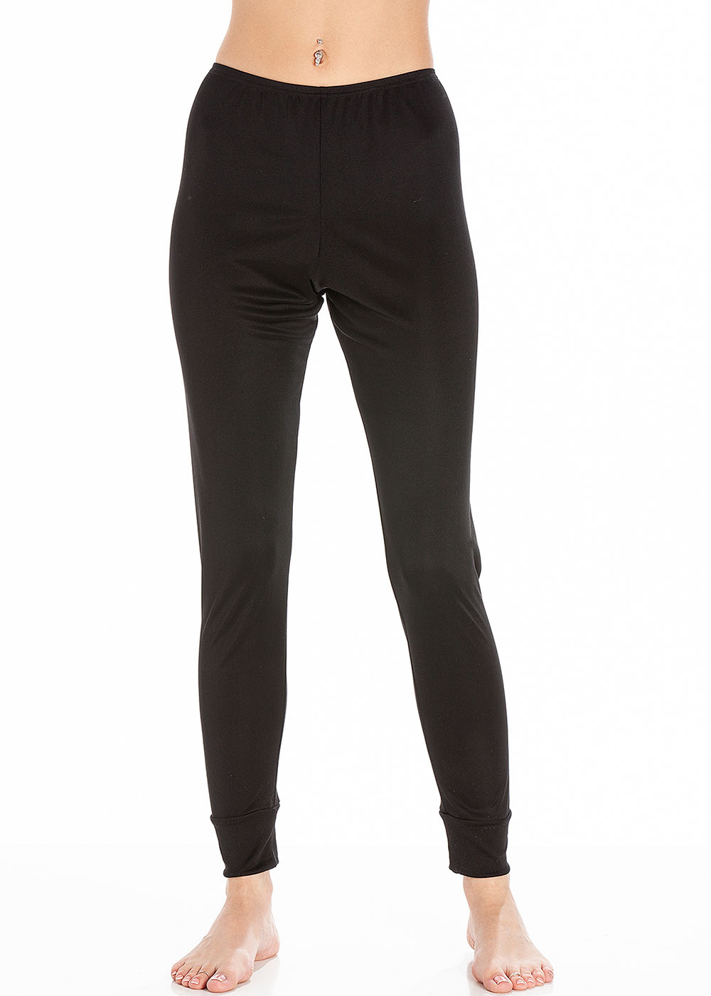 Black silk jersey long johns