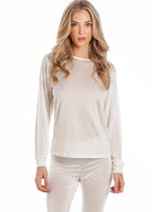 Long sleeved vest & longjohns in ivory lightweight silk jersey