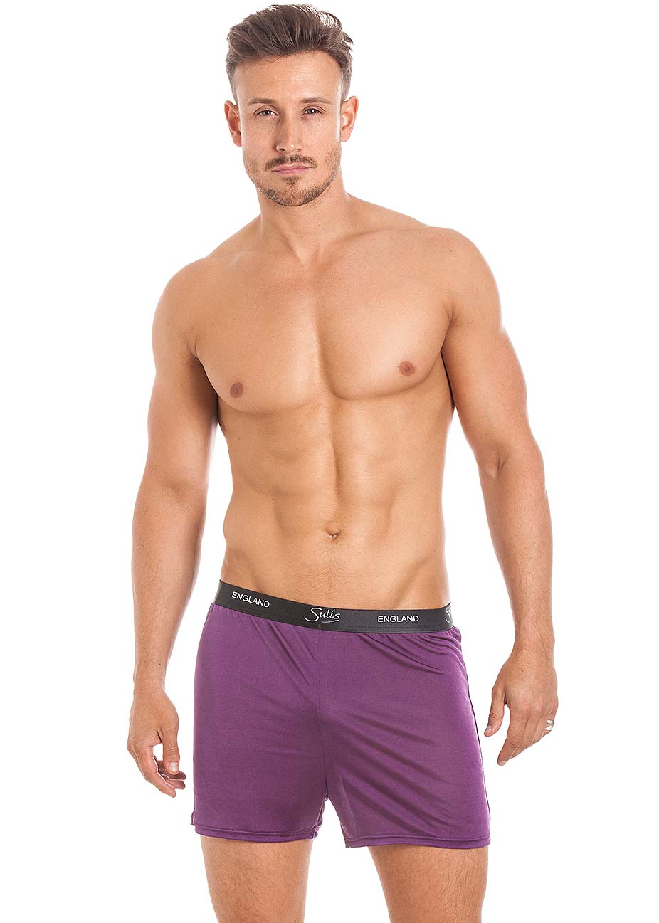 Amethyst silk jersey boxer shorts