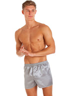 Silver silk boxer shorts