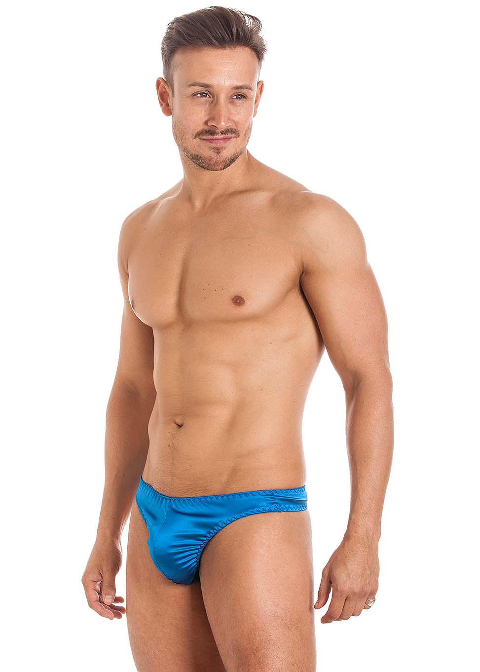 Peacock stretch silk thong