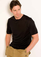 Black heavyweight silk jersey T shirt