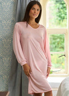 Pink silk jersey nightshirt