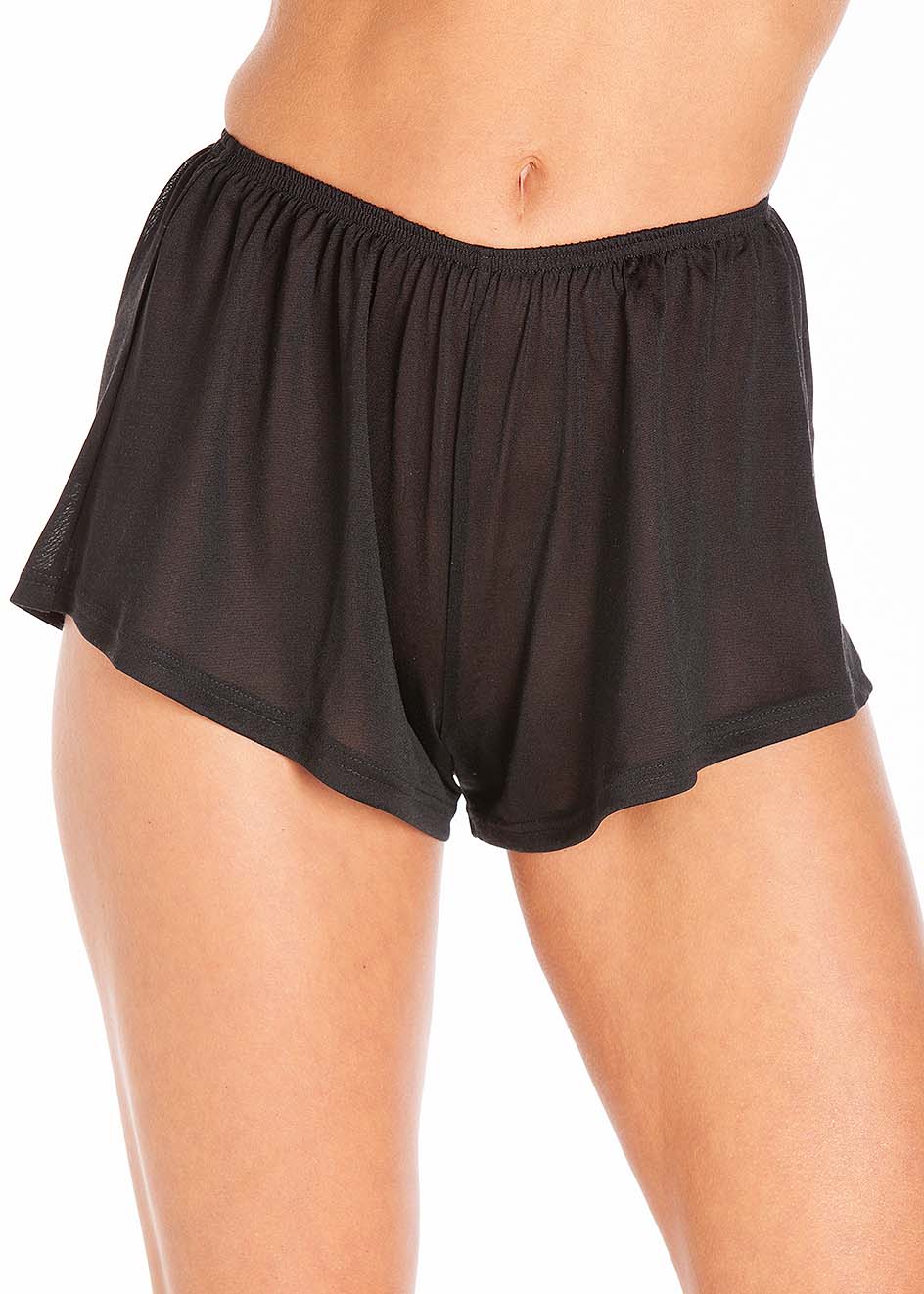 Black silk jersey shorts