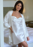 Ivory silk slip & kimono