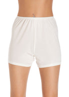 Ivory silk jersey shorts pants
