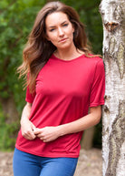 Berry heavyweight pure silk jersey T shirt