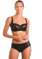 Black silk bra & briefs