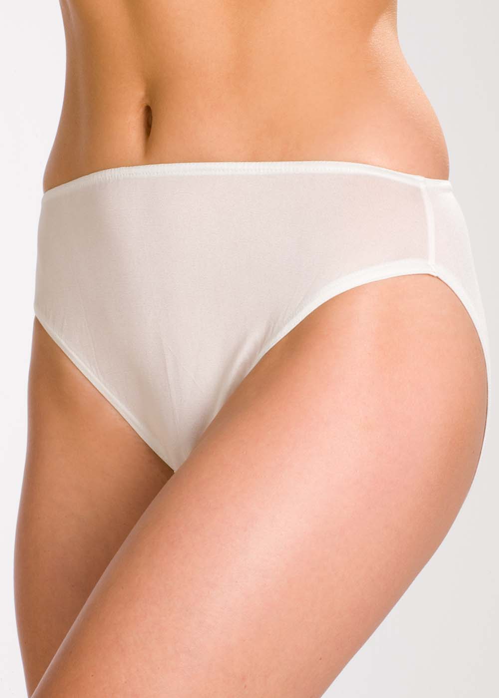 Ivory silk jersey brief