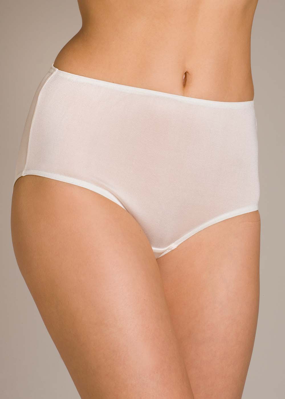 Ivory silk jersey brief