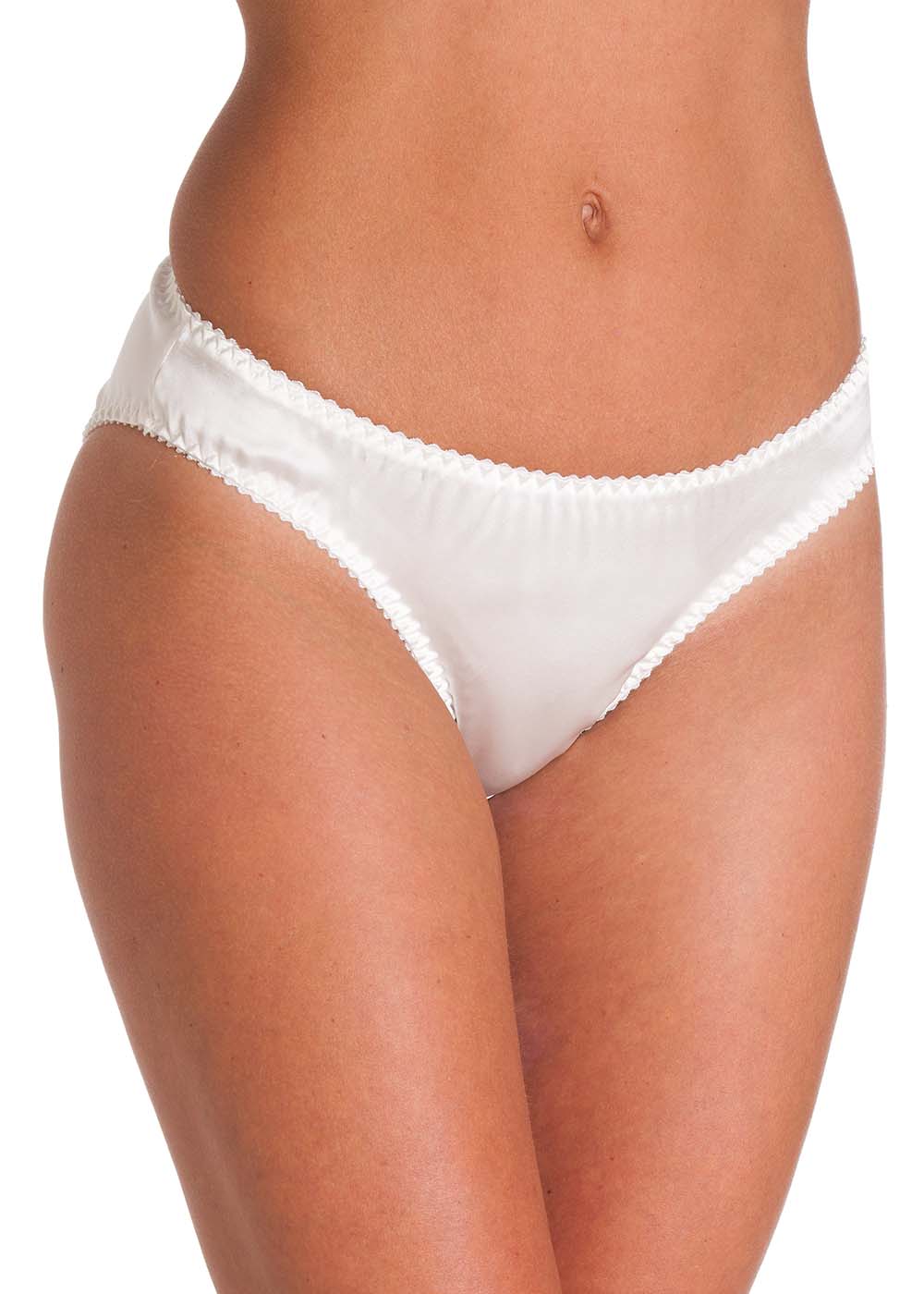 Ivory stretch silk brief