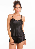 Black silk camisole & French knickers