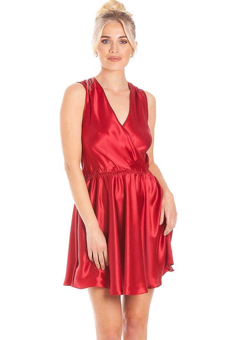 Cranberry silk chemise