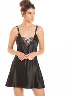 Black silk chemise