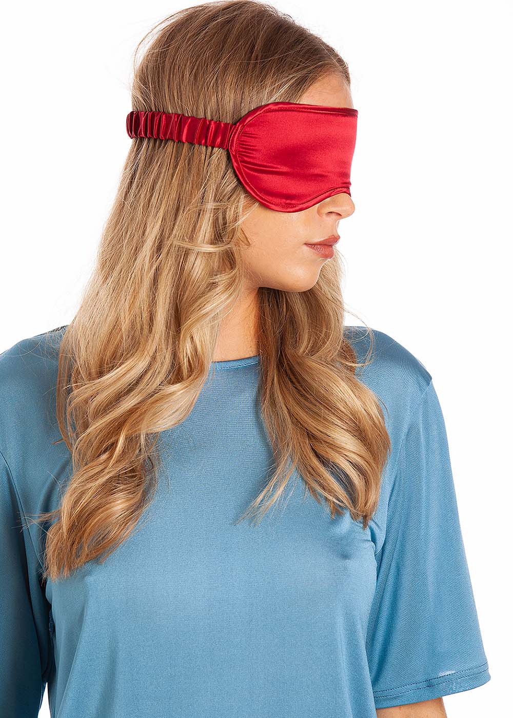 Cranberry silk eye mask