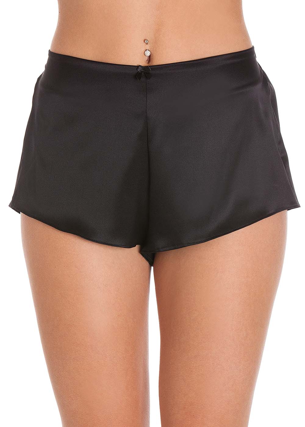 Black silk shorts