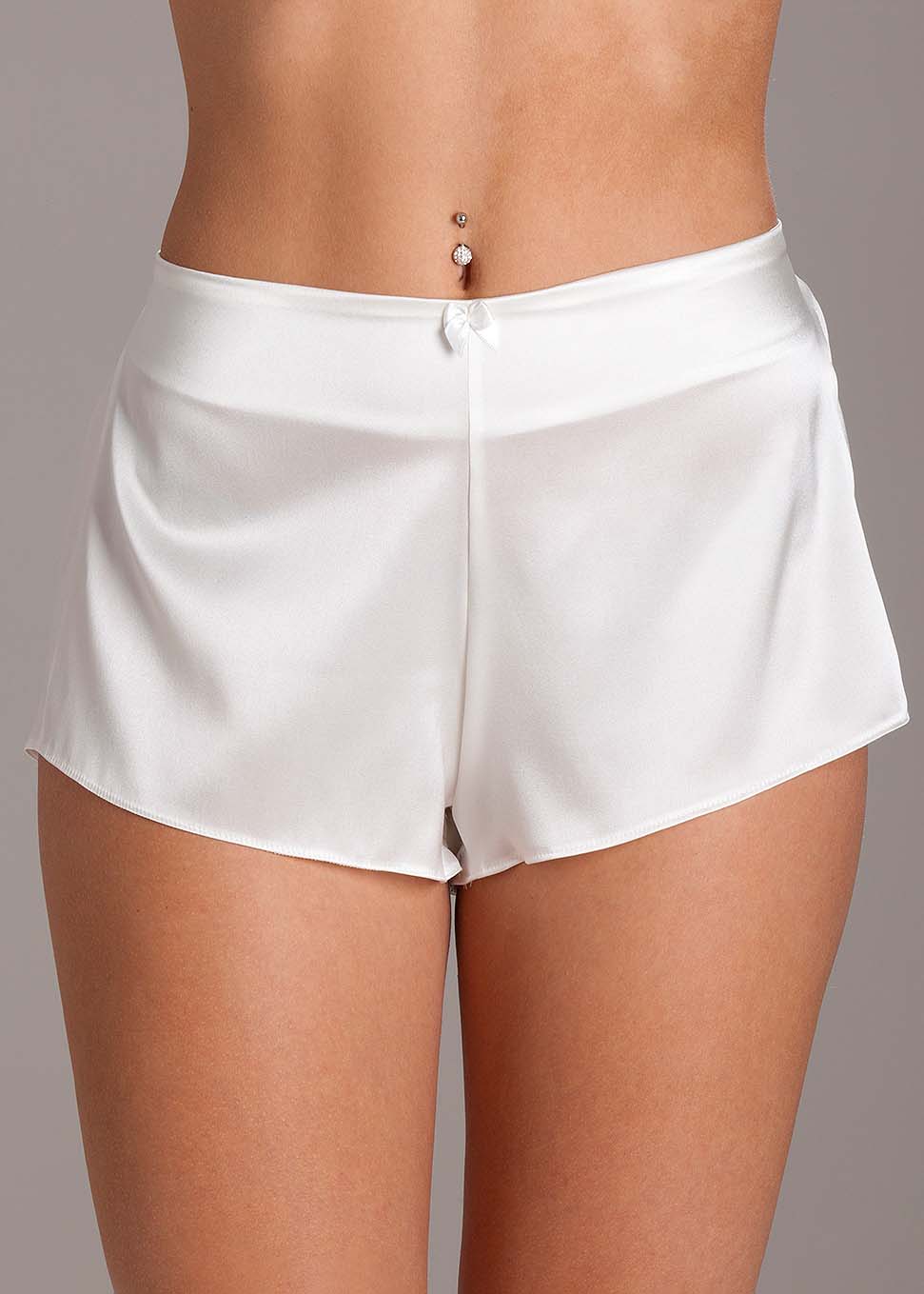 Ivory silk shorts