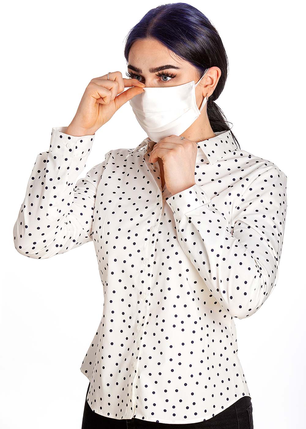 Ivory silk face mask