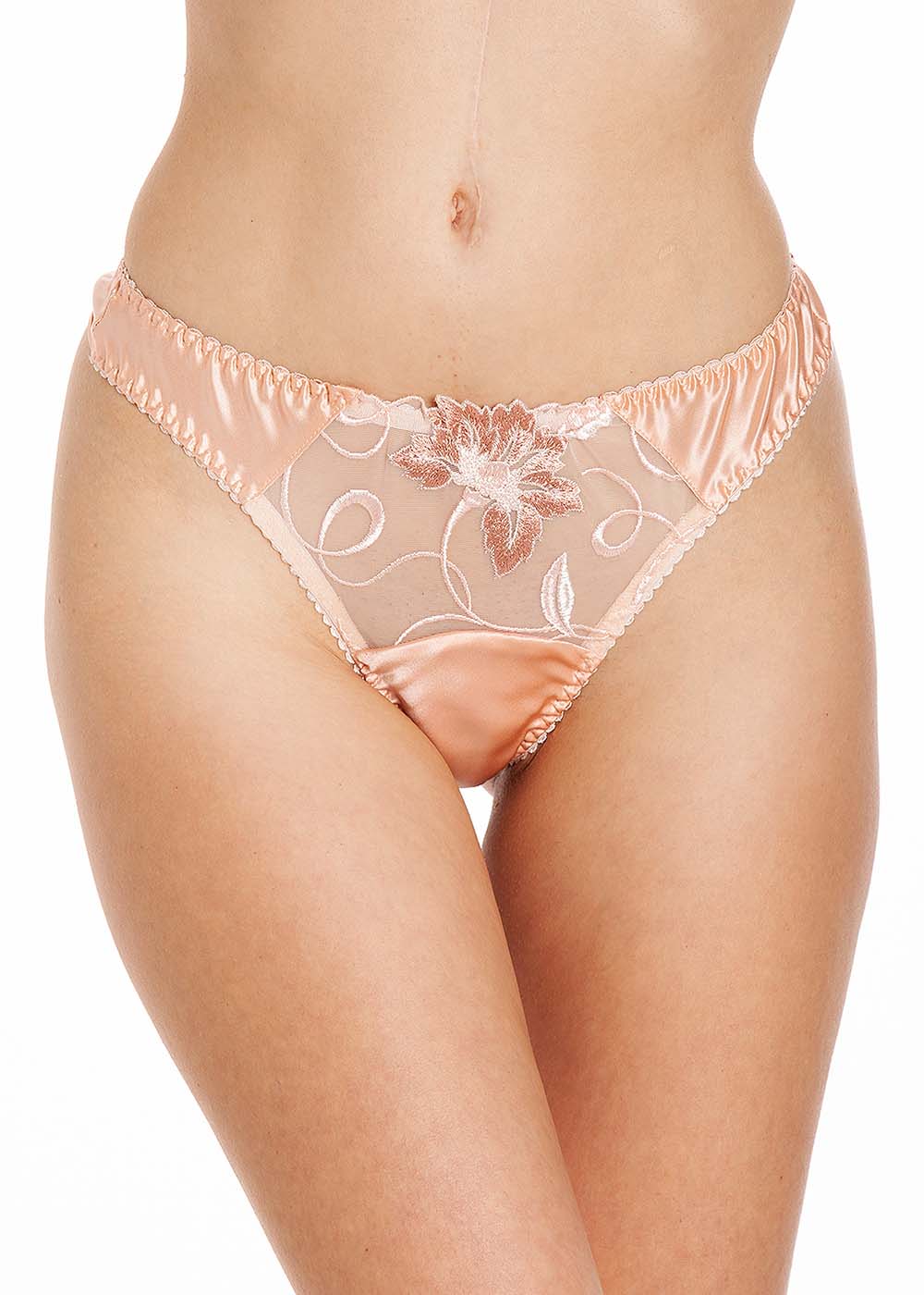 Blush silk thong