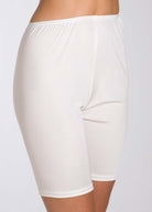Ivory silk jersey long pants