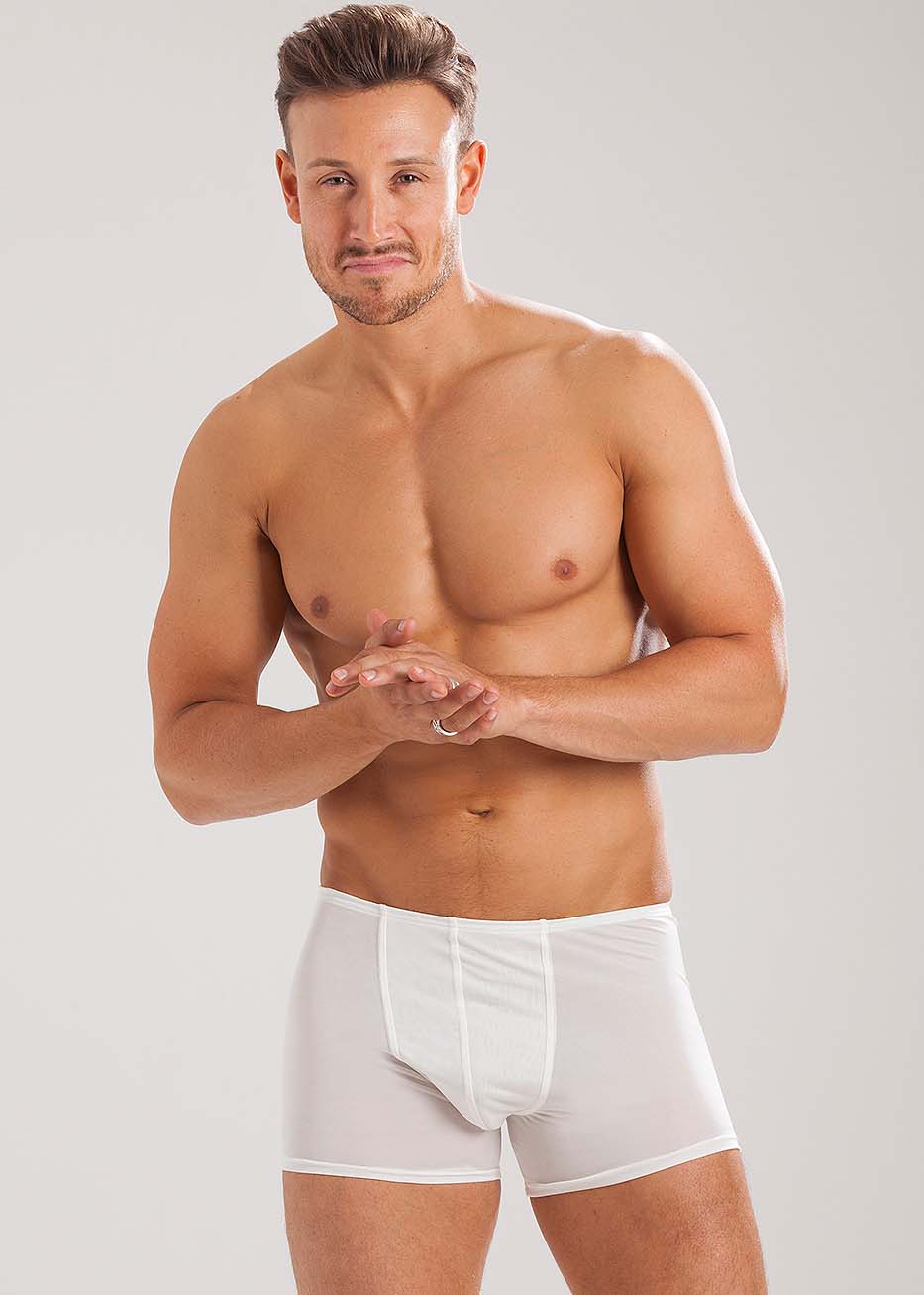 Ivory silk jersey boxers