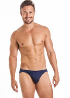 Navy silk jersey brief