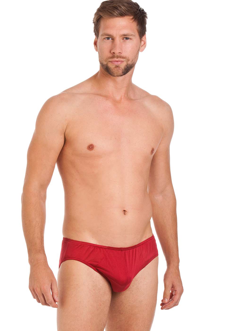 Berry silk jersey brief