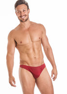 Berry silk jersey thong