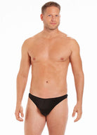 Black silk jersey thong