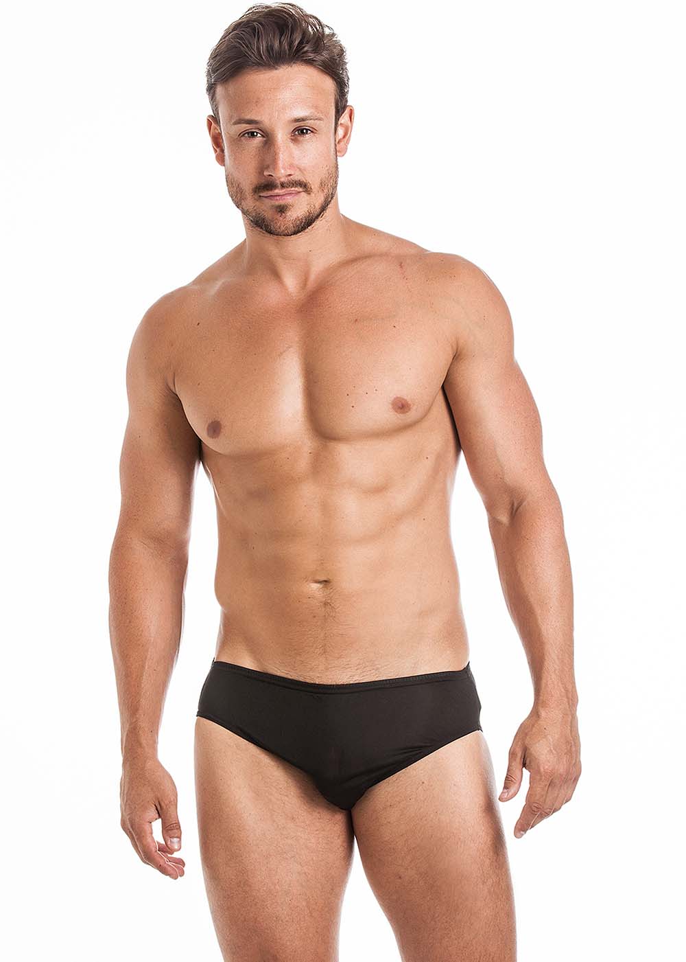 Black silk jersey brief