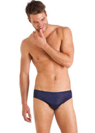 Navy silk jersey brief