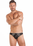Black silk brief