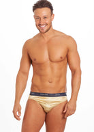 Gold stretch silk brief