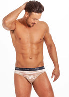 Oyster stretch silk brief