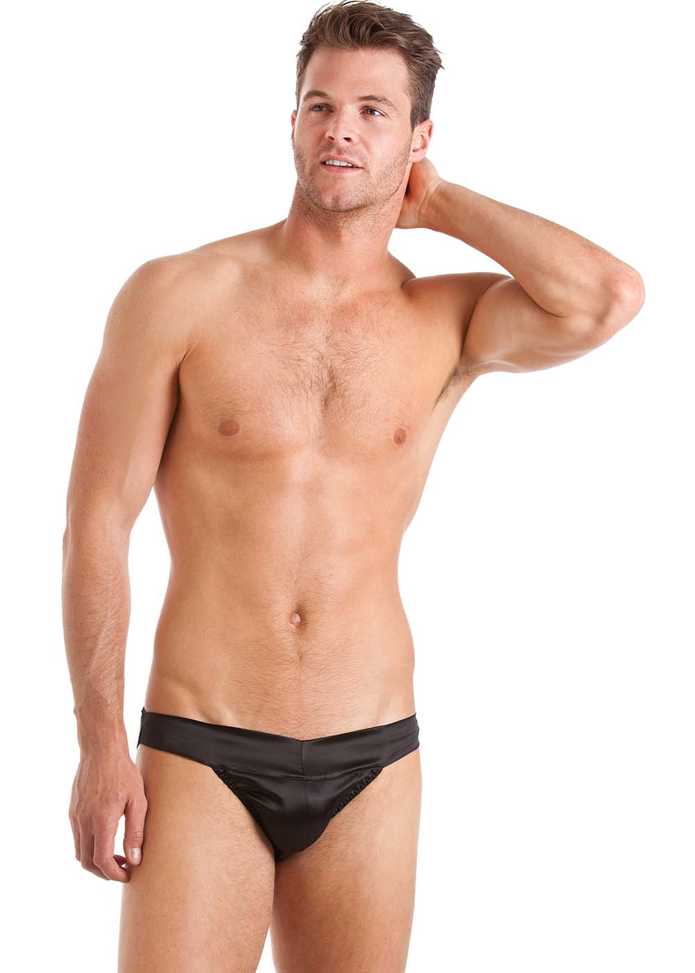 Black silk tanga