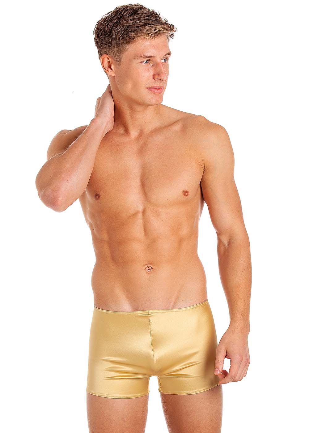 Gold silk shorts