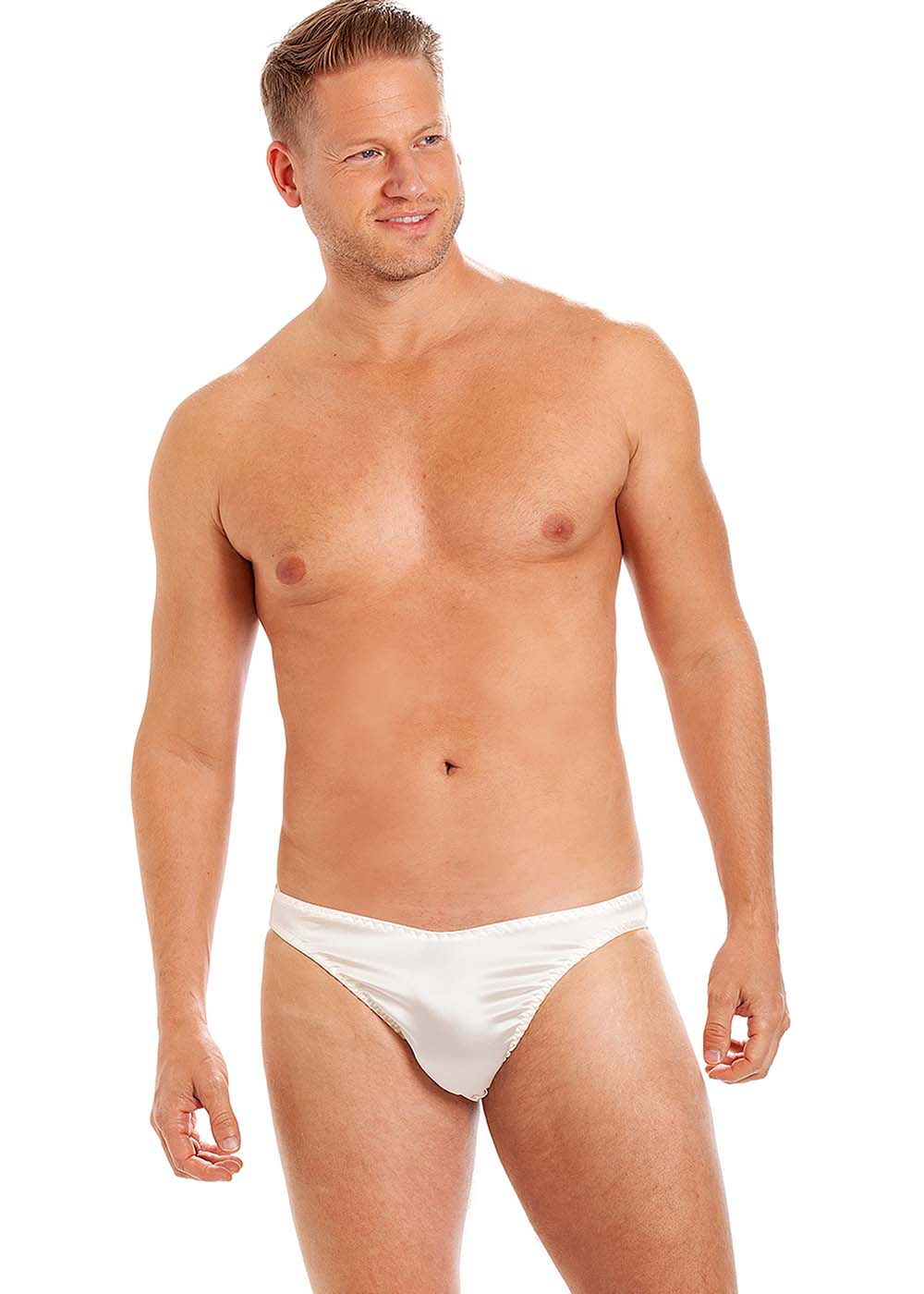 Ivory stretch silk brief