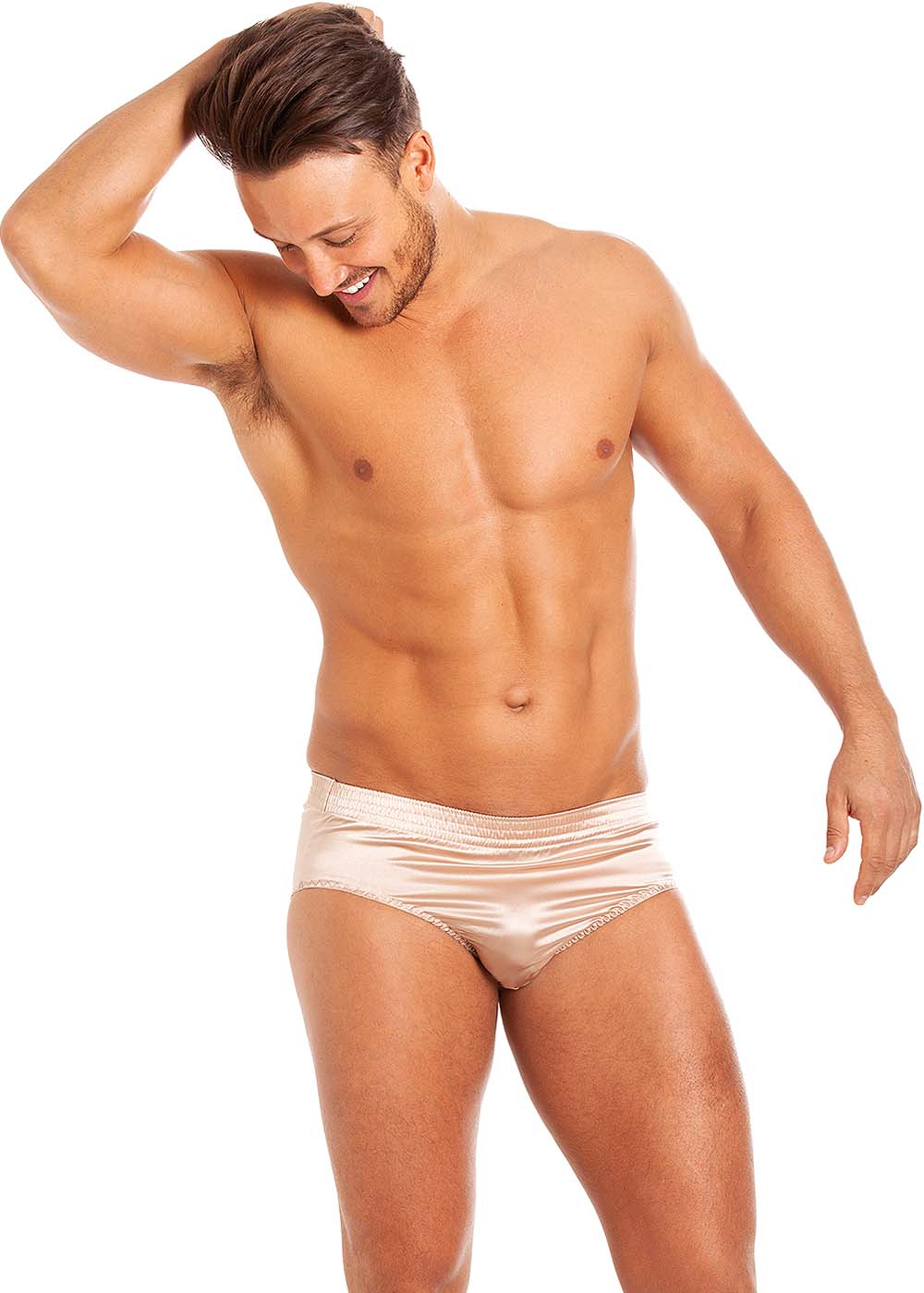 Oyster stretch silk brief