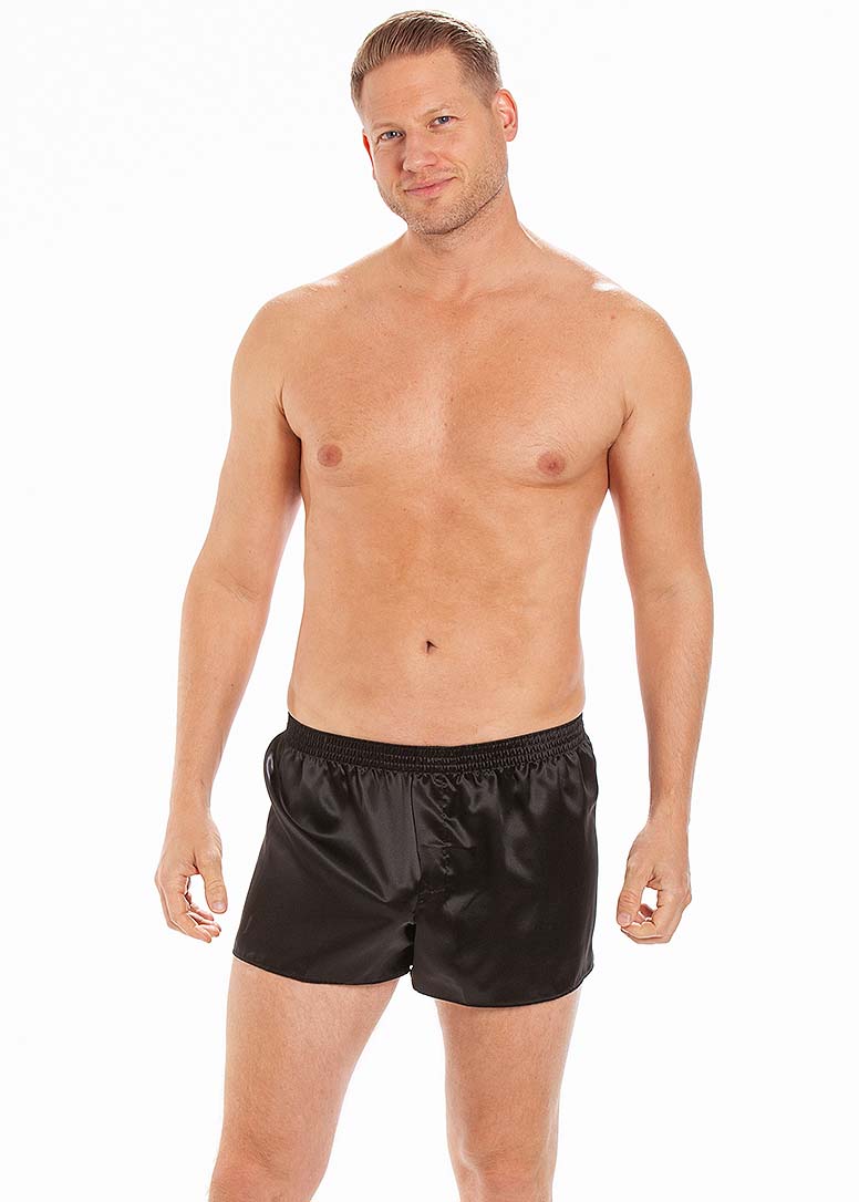 Black silk boxer shorts