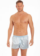 Blue silk boxer shorts