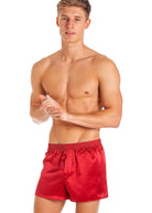 Cranberry silk boxer shorts
