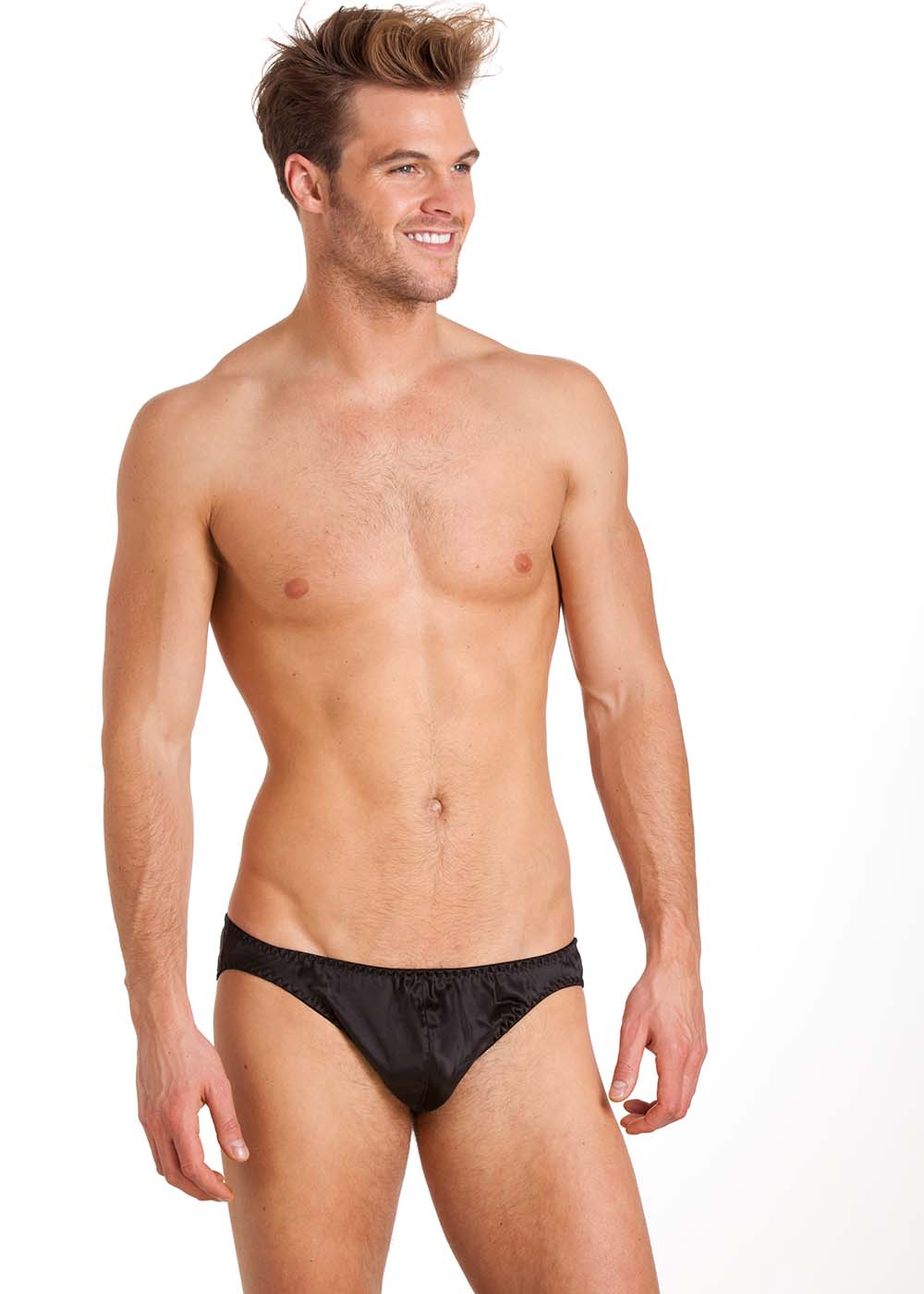 Black silk brief