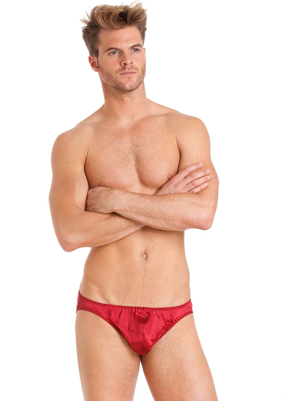 Cranberry silk brief